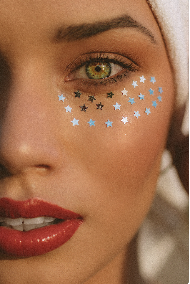 star sticker makeup